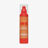 Eine orangefarbene Flasche „Bali Body Sheer Glow Sunscreen Gel LSF 50“ mit Pumpspender und weißer Beschriftung.