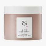 Hellbrauner Tiegel der Red Bean Refreshing Pore Mask von Beauty of Joseon mit weißem Deckel vor weißem Hintergrund