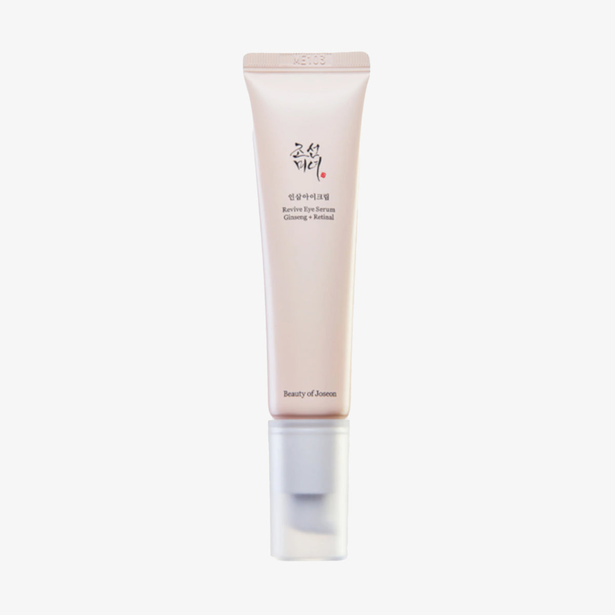Hellbeige Tube des Revive Eye Serum: Ginseng & Retinal von Beauty of Joseon vor weißem Hintergrund