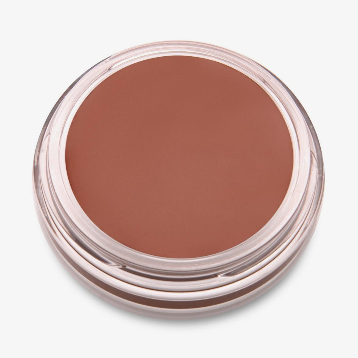Ein runder offener Behälter mit Cronzer Cream Bronzer Toasted mit braunem Inhalt auf weißem Hintergrund.
