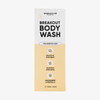 Verpackung des Breakout+aid Breakout Body Wash für empfindliche Haut, auf der Salicylsäure, Glykolsäure, Niacinamid und Centella als Hauptinhaltsstoffe aufgeführt sind.