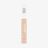 Eine transparente Falsche Catrice Instant Bright Serum Concealer 001N mit weißem Deckel vor weißem Hintergrund.