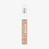 Eine transparente Falsche Catrice Instant Bright Serum Concealer 005W mit weißem Deckel vor weißem Hintergrund.