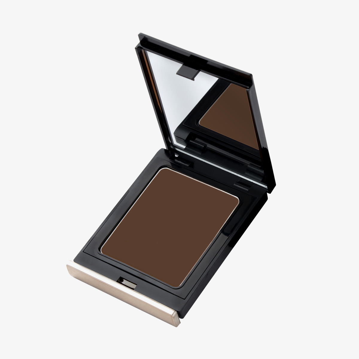 Der Balm Contour von Danessa Myricks Beauty ist eine offene Puderdose mit Spiegel, die dunkelbraunen gepressten Puder enthält.