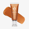 Transparente Tube Colorfix Liquid Metals Hot Fire mit rot-bronzenem Inhalt und rot-bronze schimmerndem Farbmuster dahinter, auf weißem Hintergrund.