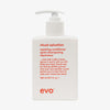 Weiße Pumpflasche Ritual Salvation Repairing Conditioner mit humorvollem Produkttext vor weißem Hintergrund.