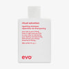 Weiße Flasche Ritual Salvation Repairing Shampoo mit humorvollem Produkttext vor weißem Hintergrund.