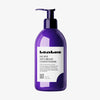 Lila Pumpflasche LeaLuo Say Bye Anti-Brass Conditioner Success in 500 ml mit schwarzem Text auf weißem Etikett.