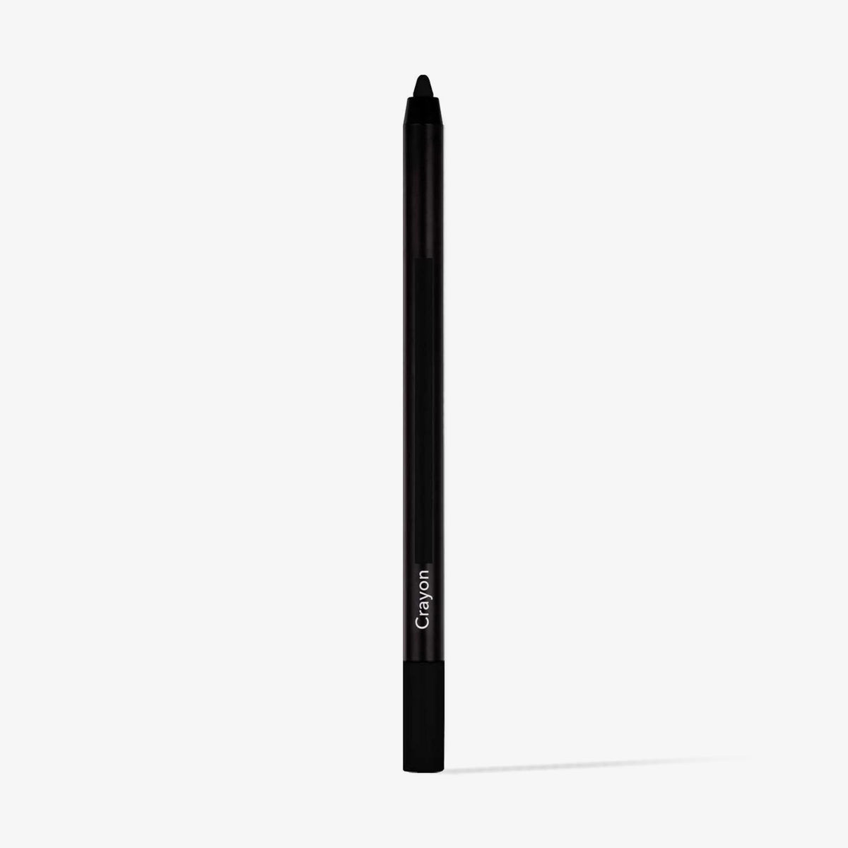 Schwarzer Crayon Make-up-Stift in der Farbe Black (Schwarz) von LH Cosmetic auf weißem Hintergrund.
