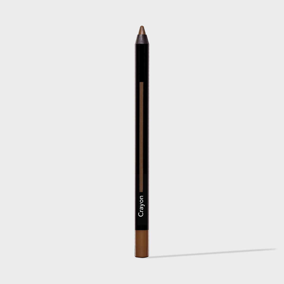 Schwarzer Crayon Make-up-Stift in der Farbe Greige (kühles Mittelbraun) von LH Cosmetic auf weißem Hintergrund.
