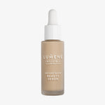 Mattierte transparente Flasche Lumene INVISIBLE ILLUMINATION Glow Beauty Serum in Universal Medium mit einem weißen Tropfverschluss.