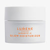 Weißer Tiegel Lumene NORDIC-C [VALO] Glow Moisturizer mit orangefarbenem Text auf der Vorderseite.