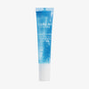 Transparente Tube Lumene NORDIC HYDRA [LAHDE] Purity Dew Drops Hydrating Eye Gel mit blauem Gel-Inhalt steht aufrecht vor einem weißen Hintergrund.