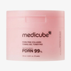 Ein rosa Tiegel mit der Aufschrift „medicube PDRN Pink Collagen Toning Gel Toner Pad“, 70 Pads, 120 ml, PDRN 99 %.