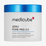 Ein weißer Tiegel Zero Pore Pad 2.0 mit blauem Deckel und Produktdetails auf dem Etikett.