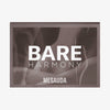 Rechteckige Make-up-Palette Bare Harmony 2.0 von Mesauda Beauty mit abstraktem Hintergrund in Nude-Tönen.