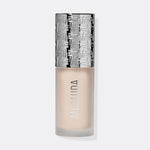 Die Flasche Flush of Light Opal Beam von Mesauda mit silbergemustertem Deckel und hellem cremefarbenem Inhalt.