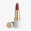 Matte Pleasure Lipstick von NABLA Cosmetics: mauvefarbener Farbton in einer gold-weißen Tube, mit NABLA und N auf dem Produkt und dem Deckel geprägt.