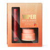 Das Viper Kit Peach'n Apricot beinhaltet eine Lippenmaske und ein Lippenprodukt in einer pfirsichfarbenen Box für die Tages- und Nachtpflege.