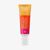 Eine Tube Safe Tøday LSF 50+ Glowy Sunfluid mit einem Farbverlaufsdesign von Orange nach Pink auf weißem Hintergrund.