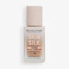 Eine Flasche Skin Silk Serum Foundation ohne Deckel, Farbton F12.