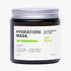 Ein 100-ml-Tiegel der Hair Hydration Mask von Scandinavian Biolabs mit einem weiß-grünen Etikett.