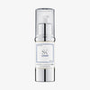 Weiße Airless-Pumpe-Flasche mit silbernem Rand, Beschriftung „SK LUNAR – Nourish + Calm Damage Repair Cream“, 30 ml auf hellem Hintergrund.
