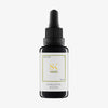 Schwarze Pipettenflasche mit weißem Etikett und gelber Schrift „SK Naro – Ultralight Oil Booster, 30 ml“ auf hellem Hintergrund.