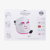 Box für die STYLPRO Wavelength Pro 5 in 1 LED-Maske mit Abbildungen der Maske, der Fernbedienung, Diagrammen und Symbolen der wichtigsten Funktionen.