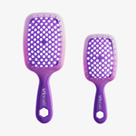 Zwei lila Ombré-Haarbürsten mit Belüftung aus der UNbrush Ombre Duo Set-Kollektion in verschiedenen Größen.