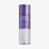 Eine Flasche „XLASH Caring Eyes Waterproof Make-Up Remover“ mit violettem Verschluss und Etikett.