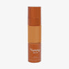 Eine halbtransparente und bronzene Flasche Yummy Skin Serum Foundation 14W mit beige-braunem Inhalt.