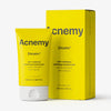 Gelbe Tube und Verpackung Zitcalm von Acnemy vor weißem Hintergrund.