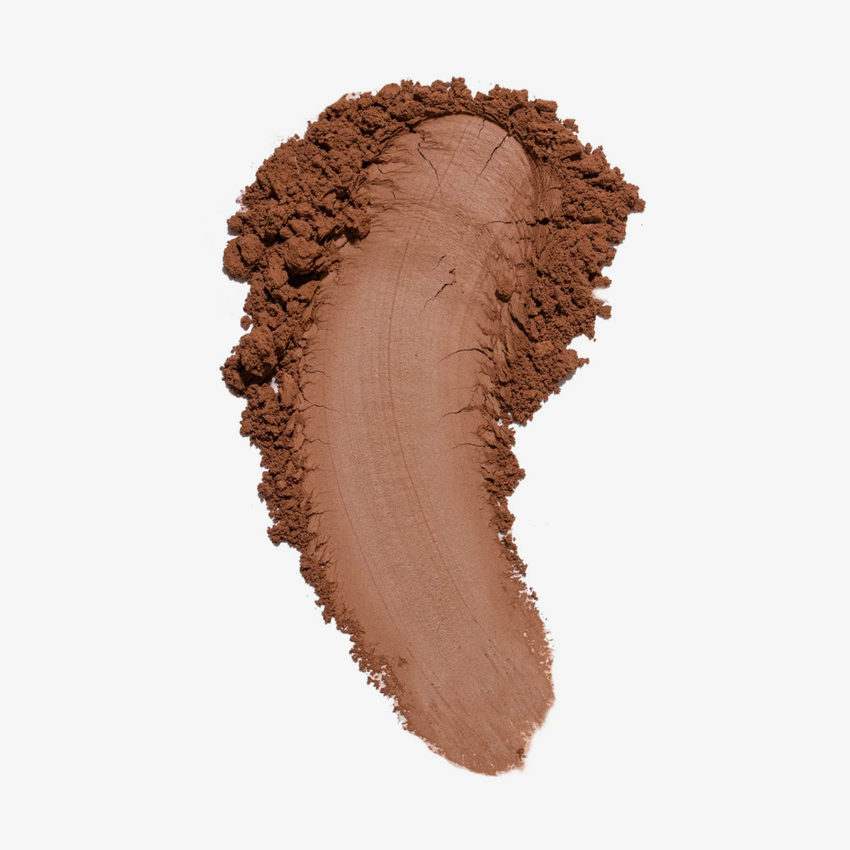 Brauner Puderstreifen BPerfect Cosmetics x Katie Daley Perfect Powders Choc Chip auf weißem Hintergrund.