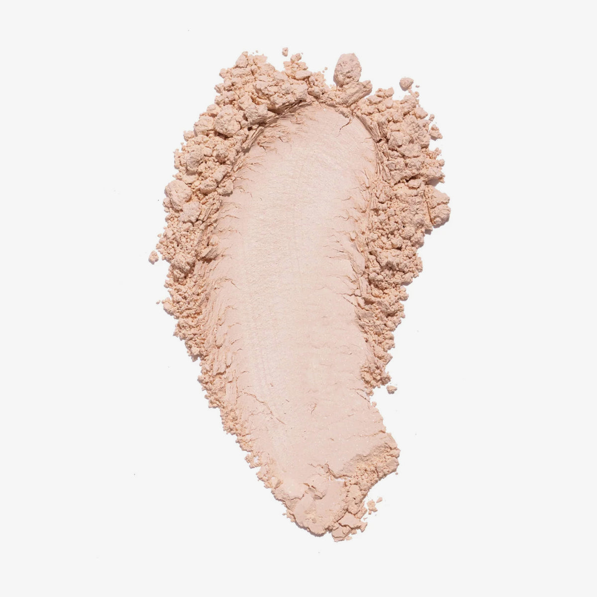 Ein Puderstreifen des BPerfect Cosmetics x Katie Daley Perfect Powders Vanilla auf weißem Hintergrund