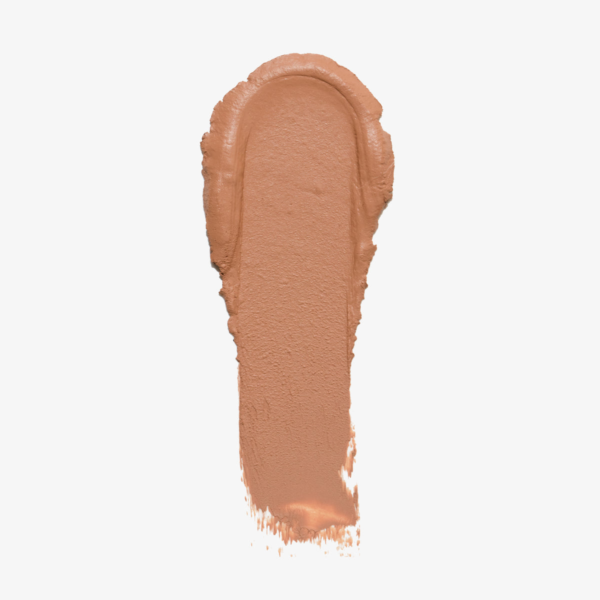 Ein Klecks des Cronzer Cream Bronzer, cremig und hellbraun, hebt sich auf weißem Untergrund ab.