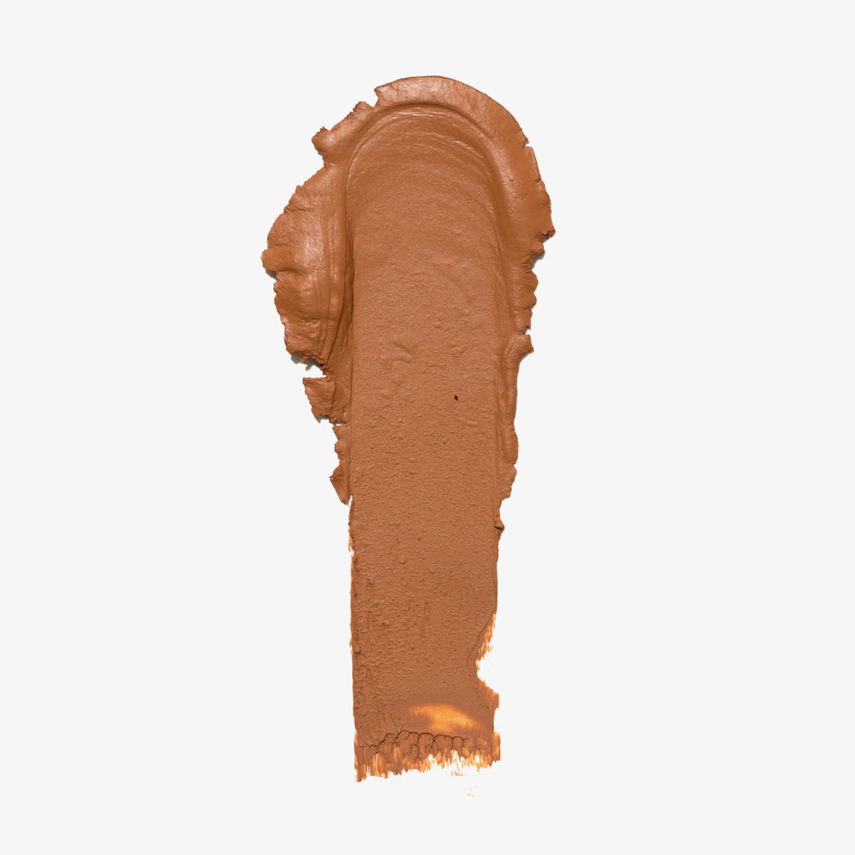 Ein Klecks Cronzer – Cream Bronzer, ein cremiges hellbraunes Make-up, auf weißem Hintergrund.