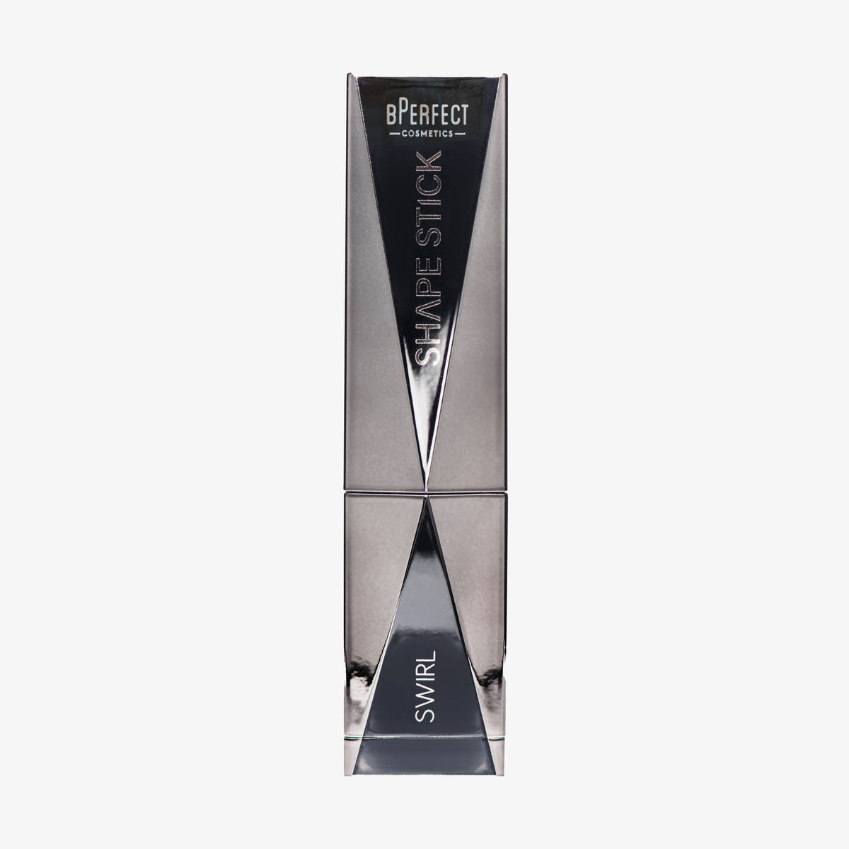 Silberne Drehgehäuse des Shapestick Bronze & Define Swirl auf weißem Hintergrund.