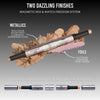 Zwei funkelnde Finishes: Intensives Metallic & schimmerndes Foil – dank magnetischem System beliebig kombinierbar und individuell anpassbar.