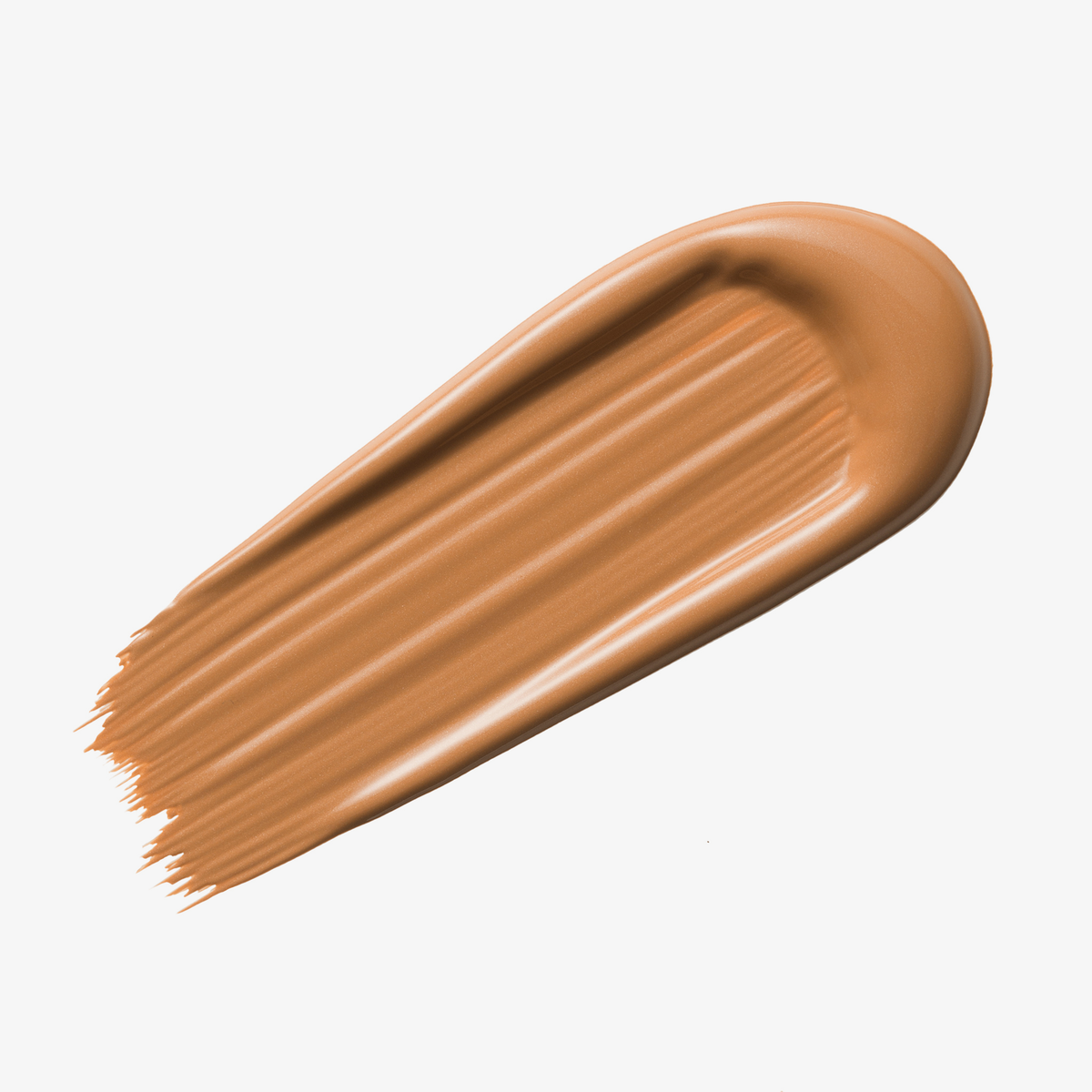 Warmes hellbraunes Farbmuster Yummy Skin Serum Tint 9 auf weißem Hintergrund.