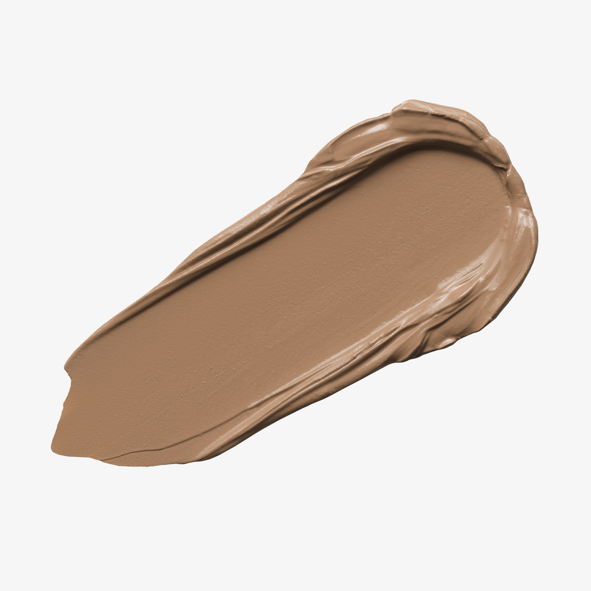 Ein dunkelbeiger Farbstreifen Yummy Skin Blurring Balm Powder Shade 5.5 auf weißem Hintergrund.