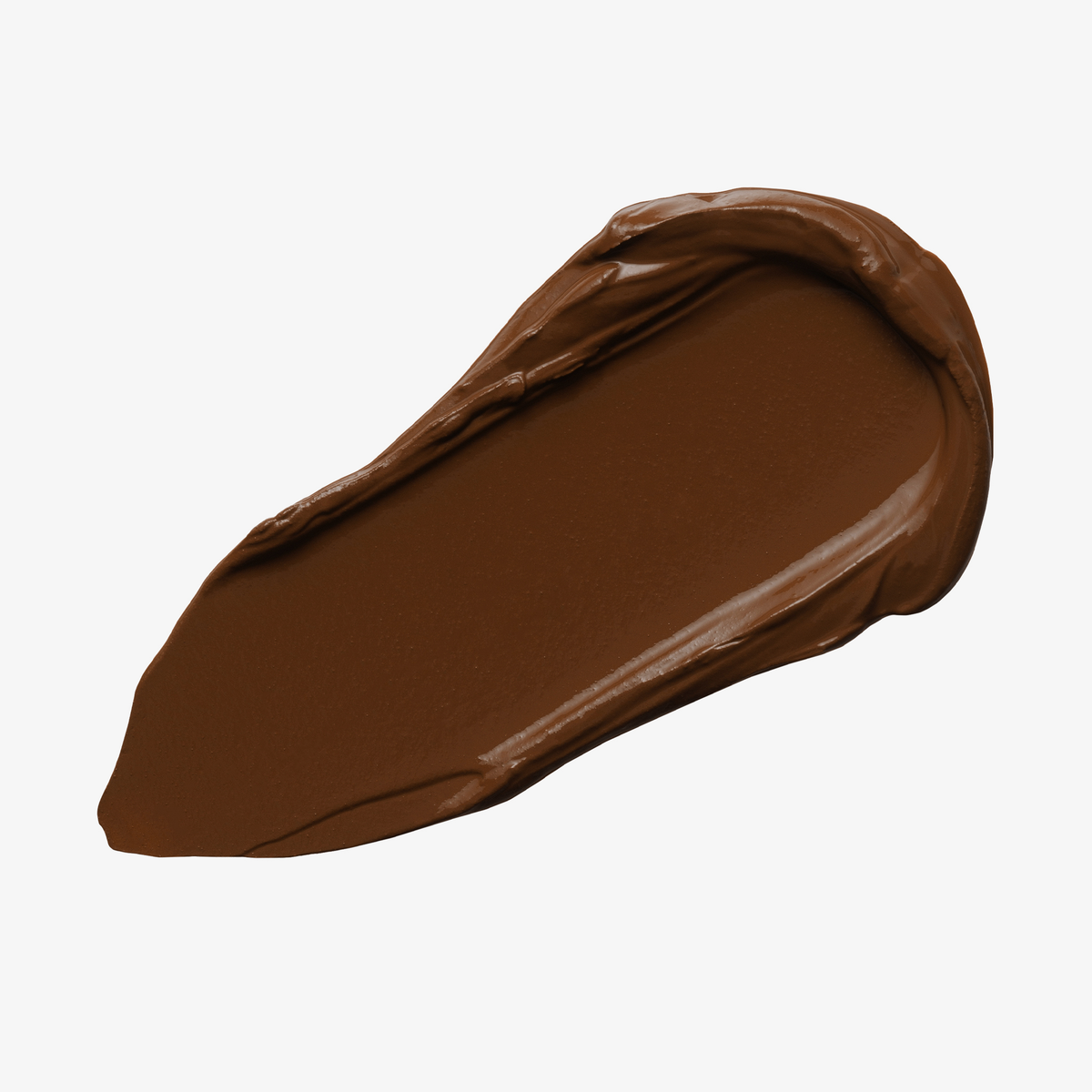 Ein dunkelbrauner Farbstreifen Yummy Skin Blurring Balm Powder Shade 9.5 auf weißem Hintergrund.