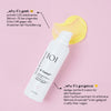 Eine weiße A-Game 20 Flasche liegt auf rosa Hintergrund mit einem Klecks gelber Creme; daneben Produktdetails.