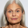 Geteiltes Bild einer Frau: links ohne, rechts mit Make-up und definierten Augenbrauen, kreiert mit dem Infinity Brow Pen Greige.