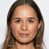 Geteiltes Bild einer Frau: links ohne, rechts mit Make-up und definierten Augenbrauen, kreiert mit dem Infinity Brow Pen Medium Brown.
