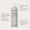 Abgebildet ist eine graue Dose Living Proof Full Dry Volume & Texture Spray mit Textfeldern, die die wichtigsten Inhaltsstoffe und Vorteile hervorheben.
