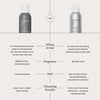 Vergleich des Perfect Hair Day Dry Shampoo mit dem Perfect Hair Day Advanced Clean Dry Shampoo von Living Proof der die Anwendungshinweise, Duft, Gefühl und Ergebnisse zeigt.