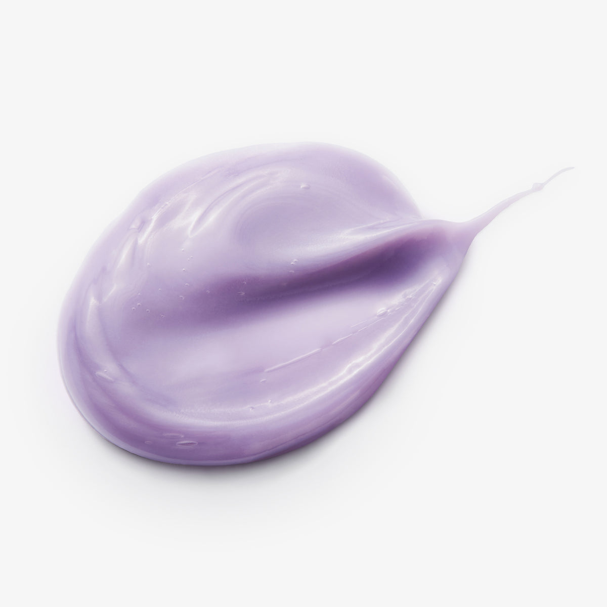 Ein violetter Klecks der maria nila Booster Masque Sheer Silver auf weißem Hintergrund.