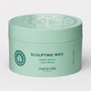 Ein mintgrüner Tiegel von maria nila Sculpting Wax mit einem runden Deckel und Logo.