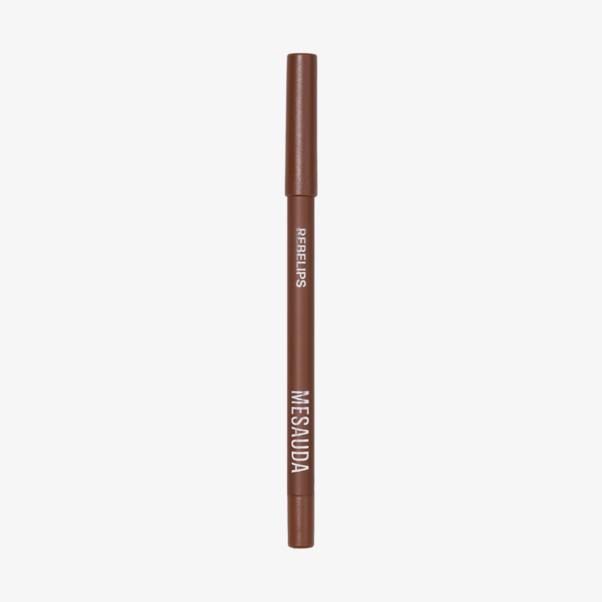 Mesauda Beauty Rebelips Lip Liner in 115 Cinnamon, mit Kappe, auf weißem Hintergrund.